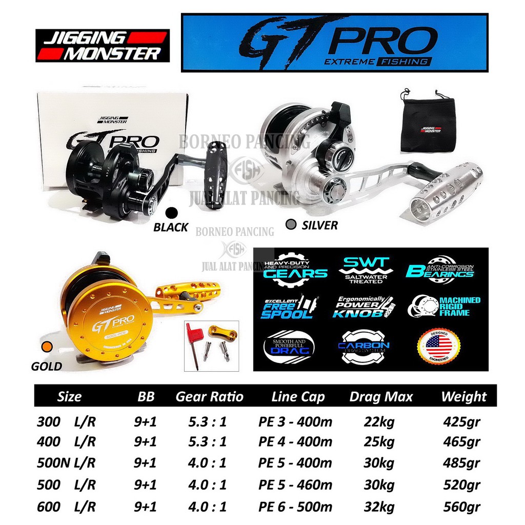 Reel Jigging Monster GT PRO 400L PE 4