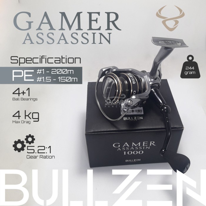 Reel Bullzen Gamer Assassin Reel Pancing Spinning - 1000