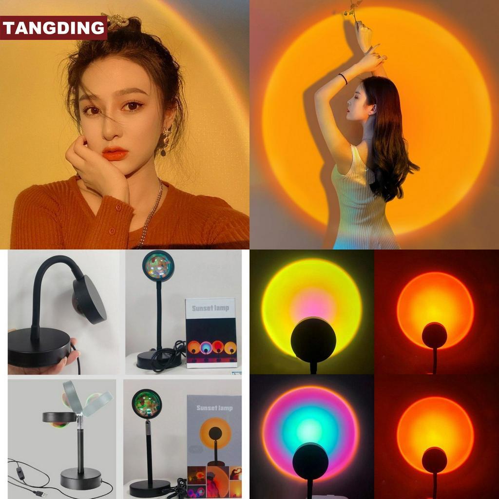 (Cod Tangding) Lampu Proyektor Sunset Warna Merah Untuk Dekorasi Rumah