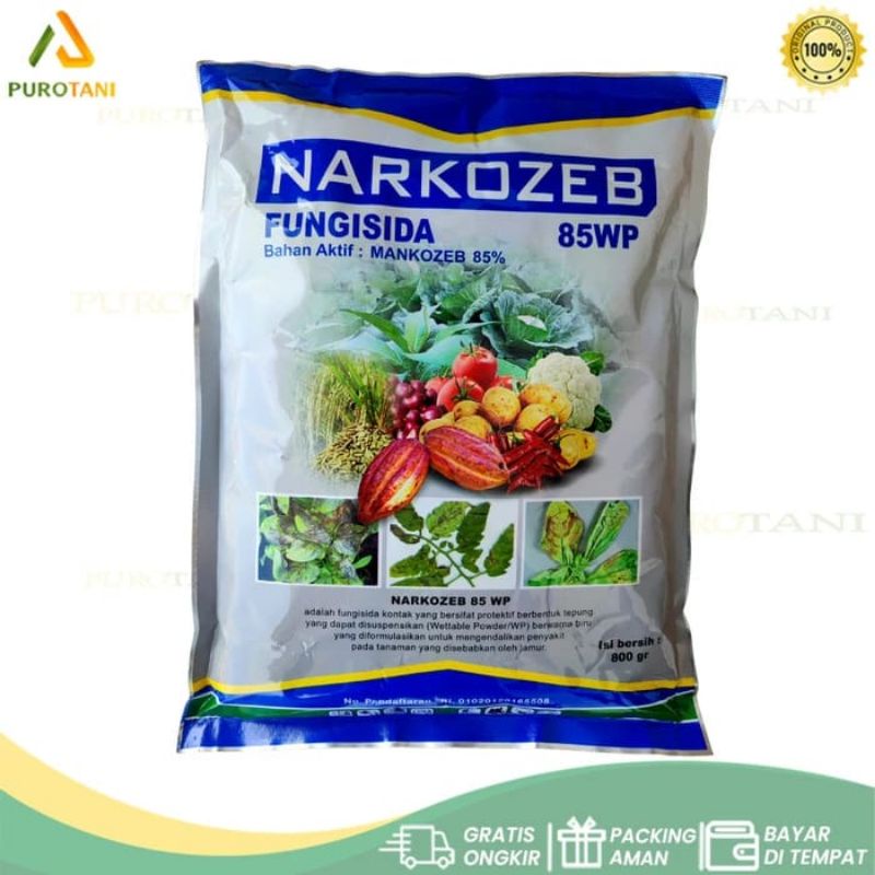 Narkozeb 85WP Fungisida Bahan Aktif Mankozeb 85% 800GR Mankoseb Biru narkozeb 85 wp