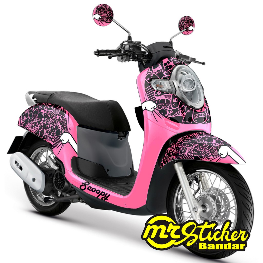 Decal scoopy full body Full Blok Decal Scopy Dekal New Fi 2017 2018 2019 2020 Doodle art 3D pink