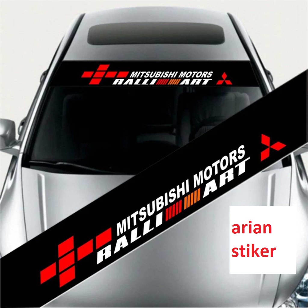 Stiker Kaca Depan Mobil Mitsubishi Ralliart Stiker Cutting Kaca Depan Mobil Mitsubishi Terlaris Terb