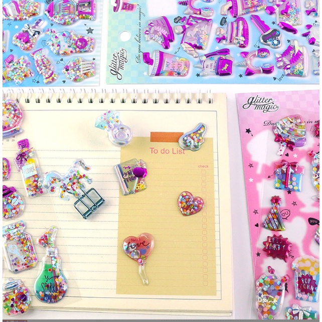 J3 - Stiker sequin shake nice sticker glitter magic