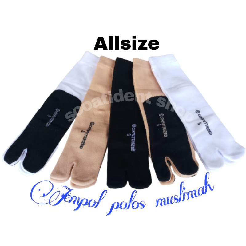 KAOS KAKI JEMPOL MUSLIMAH POLOS ALLSIZE 6 PASANG