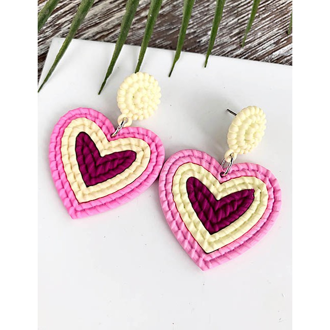 LRC Anting Tusuk Fashion Alloy Resin Love Earrings F626XX