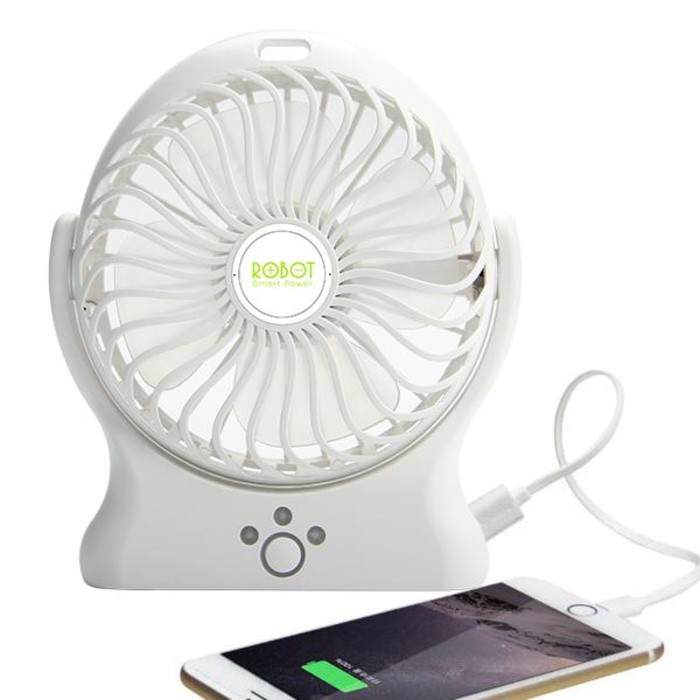 kipas robot RT-BF06 + Powerbank 2000mah PUTIH