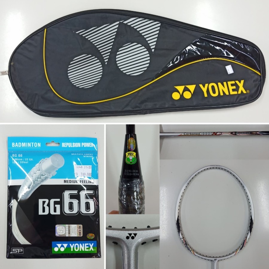 RAKET BADMINTON YONEX CARBONEX 8000 ORIGINAL SUNRISE FREE TAS-SENAR