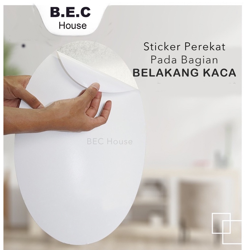 VIRAL STICKER CERMIN OVAL 3D STIKER DINDING Kaca Acrylic Sudah Dengan Perekat Wallpaper Mirror Kamar Mandi