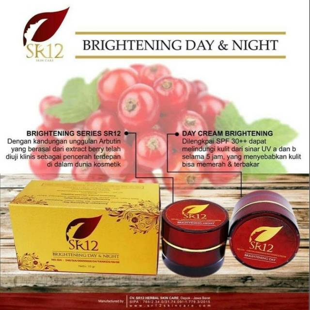 

Brightening series day & nigt krim SR12 herbal pencerah