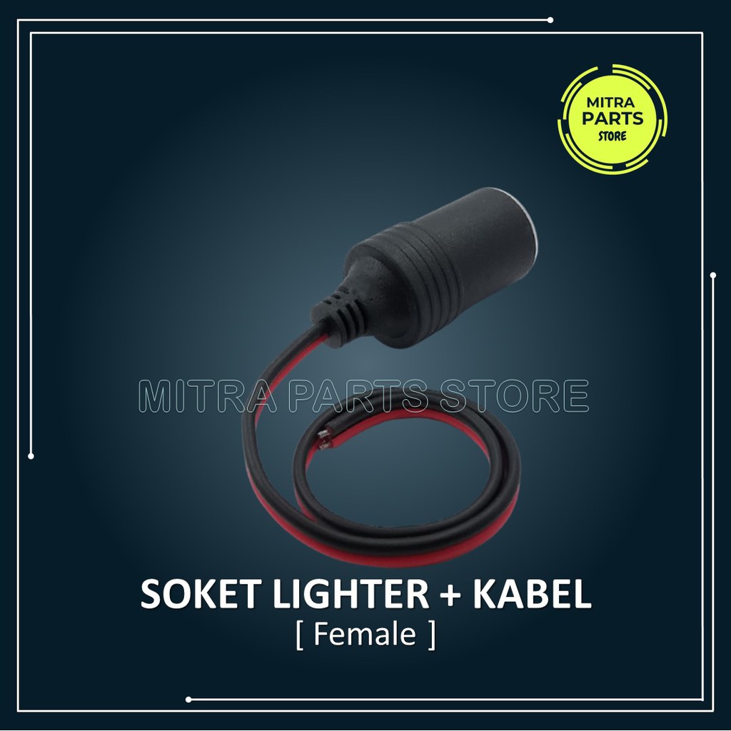 Soket Socket Lighter Universal + Kabel Charger Motor Mobil Modifikasi Soket Pemantik Rokok