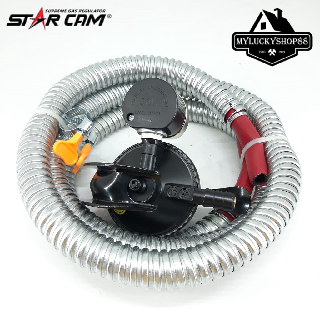 Regulator Gas Star Cam SC-23MSS / SC23MSS Paket Meter dan Selang SC-T12RMS SCT12RMS SC-T-12-RMS