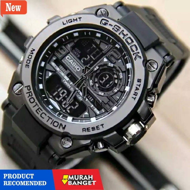 Jam digital pria terbaik- FREE BOX & BATERAI JAM TANGAN PRIA GSHOCK GST-8600 CASIO G SHOCK GST8600 M