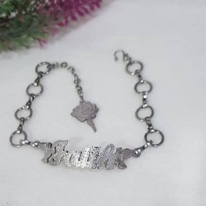 Gelang Faith Iman Monel Anti Karat Aksesoris Wanita Souvenir Hadiah Kado Rohani Katolik Kristen