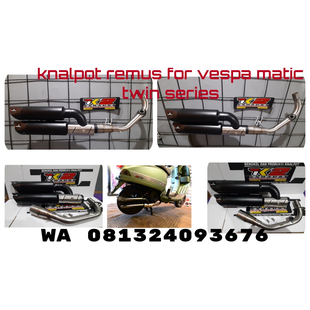Knalpot Remus Twins for Vespa Matic Gts 150ie