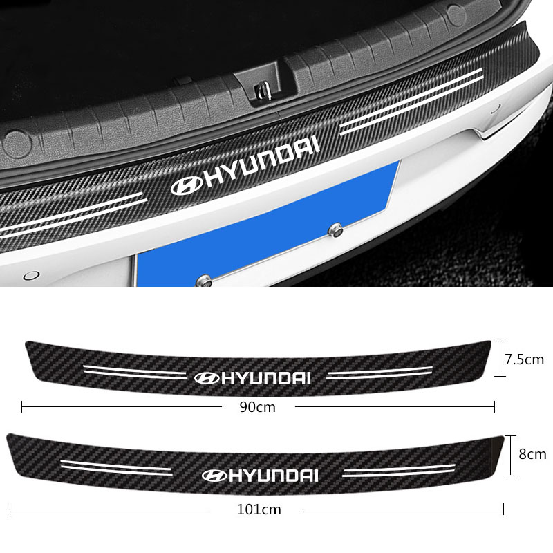 Stiker Pelindung Bumper Belakang Mobil Bahan Serat Karbon Untuk Solaris Hyundai Accent Tucson Excle