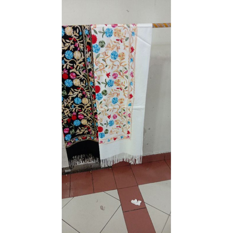 SYAL MOTIF BUNGGA BORDIR || SCARP || SELENDANG || PASHMINA || SELENDANG || SOUVERNIR