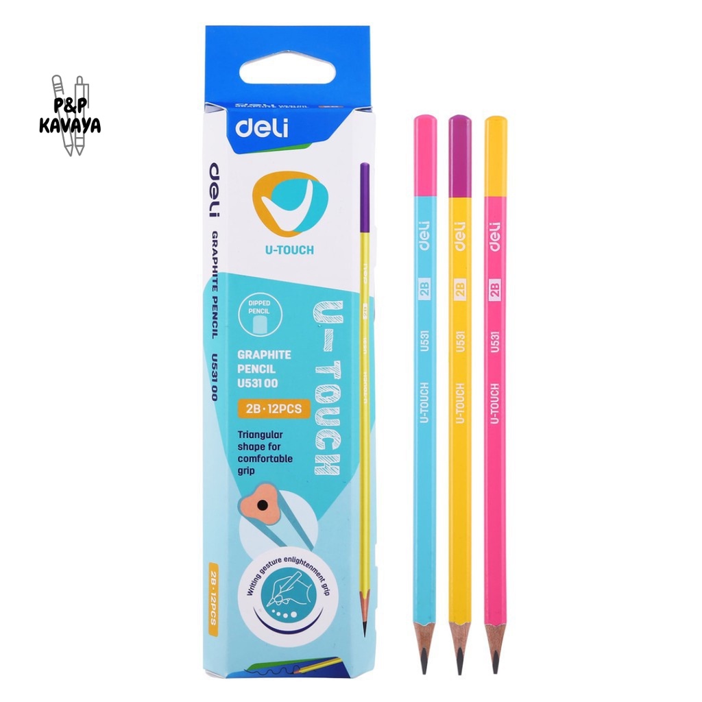 

Pensil Kayu 2B Deli EU53100 Peggable box Dual warna Two Colors