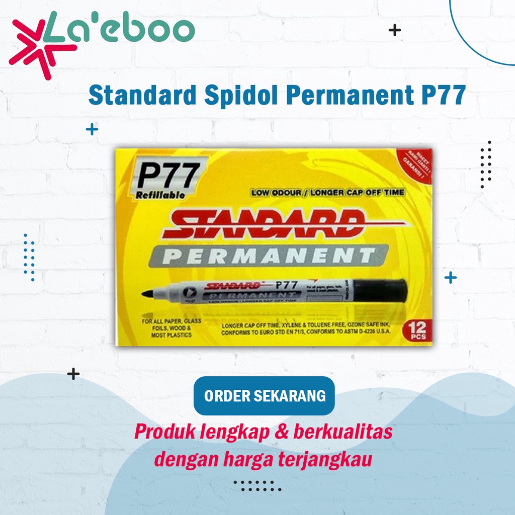 

Spidol Papan Tulis Permanen Warna Hitam/Biru/Merah | Standard Spidol Permanent P77