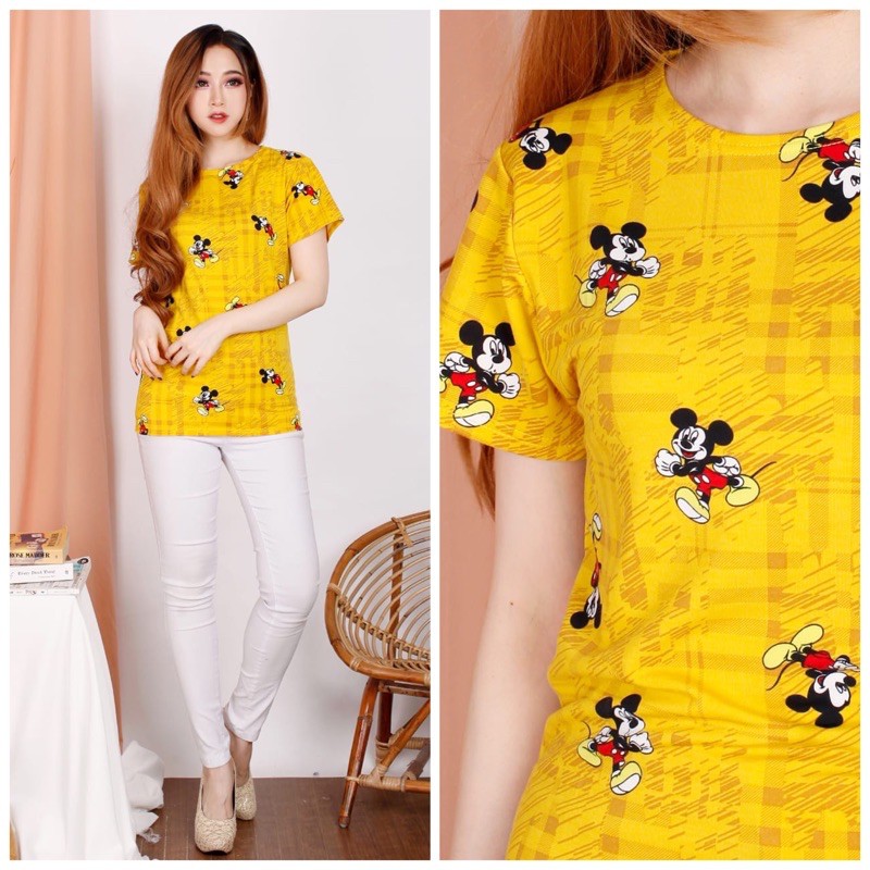 [Grosir] MICKEY Shirt - Kaos Wanita Babyterry Import LD88-92 / Tshirt Wanita / Kaos Wanita / R.15 - 186-5252