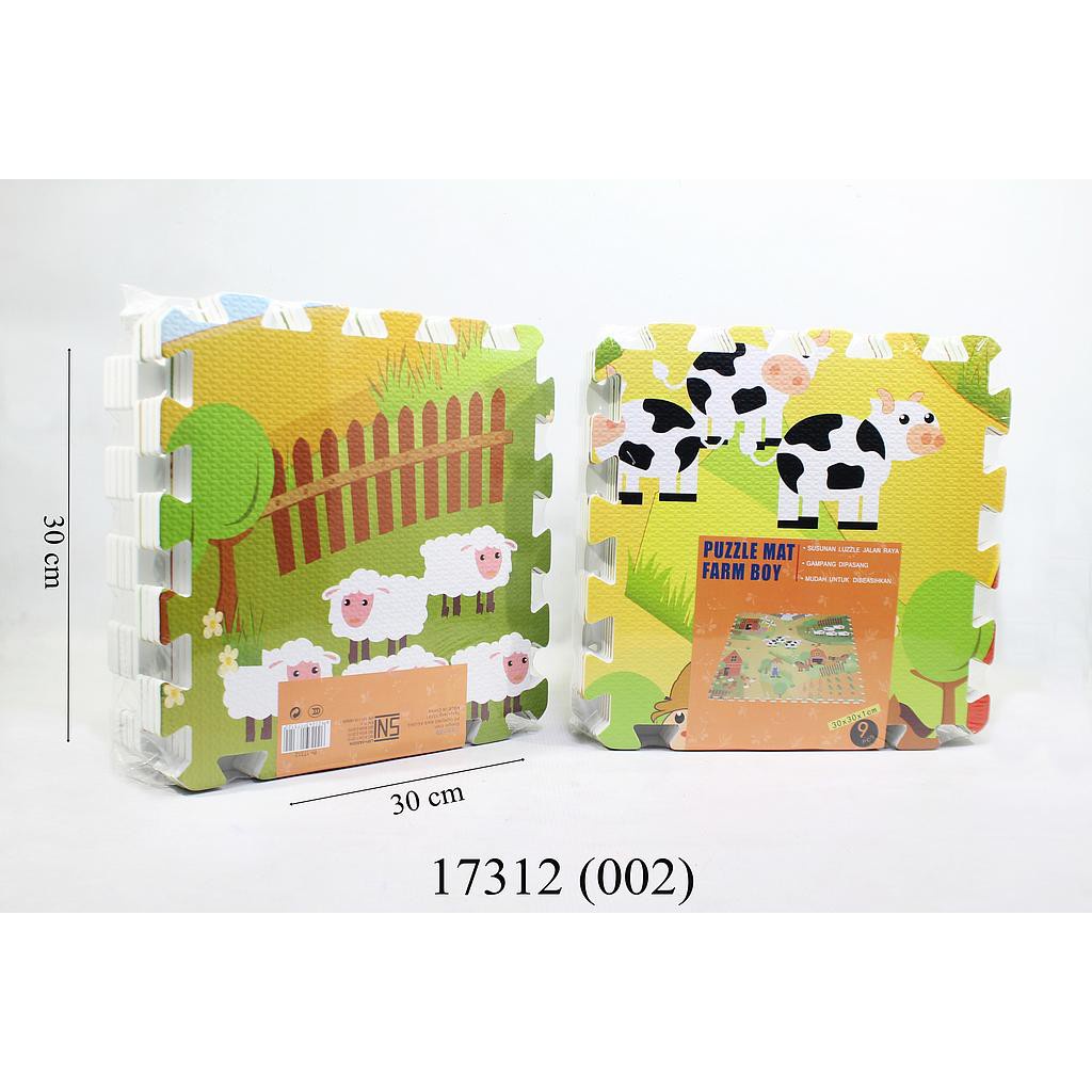 Puzzle Lantai Cross Road Farm Angka Alfabet  - Matras Alas Bermain Playmat