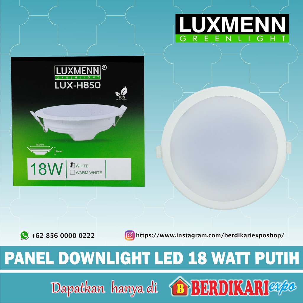LUXMENN INBOW PANEL DOWNLIGHT LED 18 WATT PUTIH