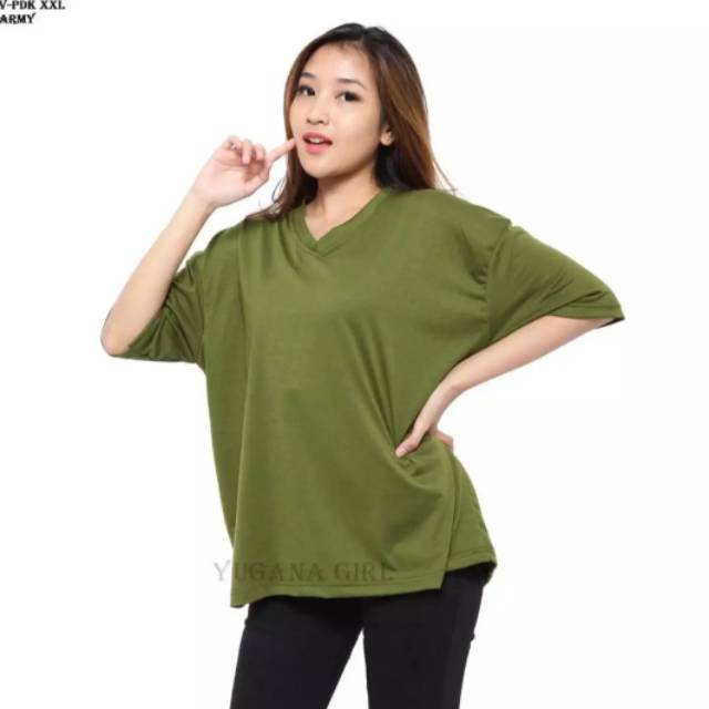  KAOS WANITA JUMBO  V NECK KAOS  KEKINIAN KAOS  TERBARU 