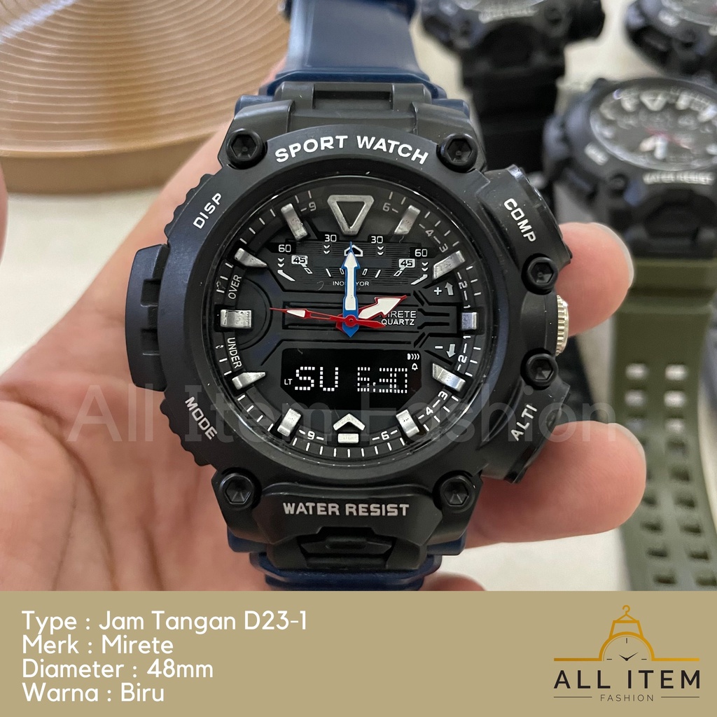 COD✅ JAM TANGAN MIRETE D23-1 PRIA MEN SPORT WATCH ANALOG / JAM TANGAN / Jam Tangan Rubber Sport Bulat Pria Fashion Gaya Korea / Harga Grosir