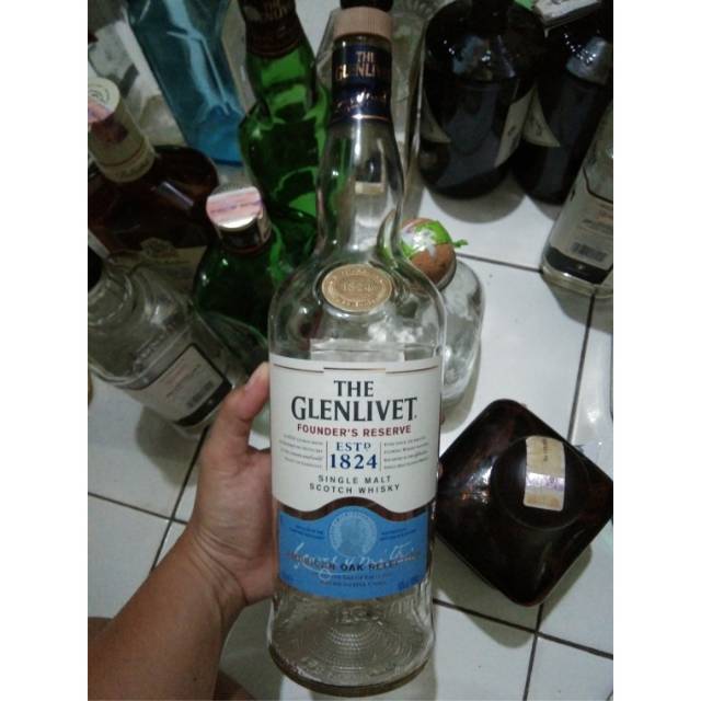 Botol bekas minuman keras miras glenlivet wisky besar 1 liter