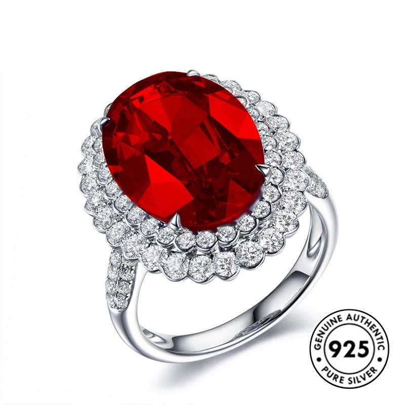 Cincin Sterling Silver 925 Model Terbuka Dengan Permata Warna-Warni Untuk Wanita