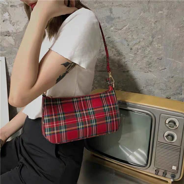 Shoulder Bag/ Tas Selempang Wanita Tartan Style Import8210#