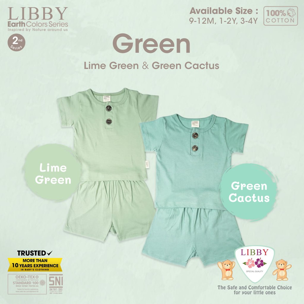 LIBBY EARTH SERIES Stelan Oblong Pendek Celana Pendek Setelan Pendek Bayi