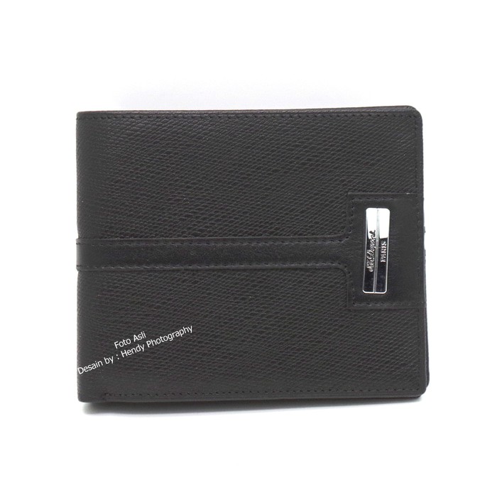 Termurah  DOMPET PRIA KULIT ASLI IMPORT MURAH LEMBUT | St Dupont D335-12 Black - Gratis Ongkir