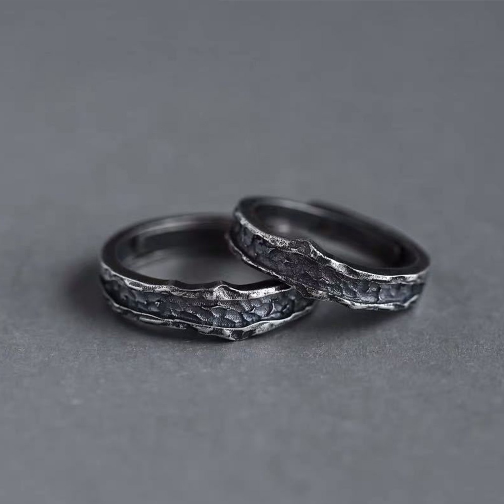 1pc Cincin Model Terbuka Desain Abyss Gaya Vintage Untuk Pria Dan Wanita