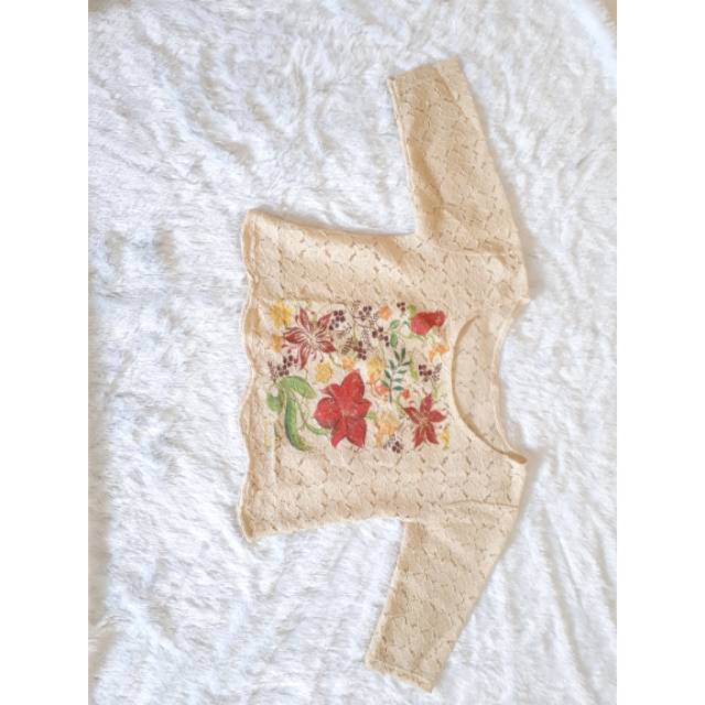 Preloved. Blouse embroidery crop top