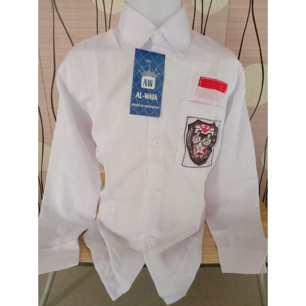 (SERAGAM SEKOLAH)/BAJU PUTIH MERK ALWAFA LENGAN PANJANG/BAJU PUTIH TYSU ALWAFA