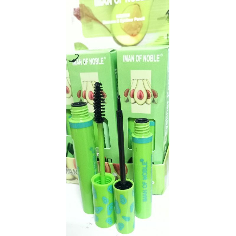 PROMO MURAH PAKET MASCARA DAN EYELINER 2IN1 AVOCADO IMAN OF NOBLE NO.6092-2