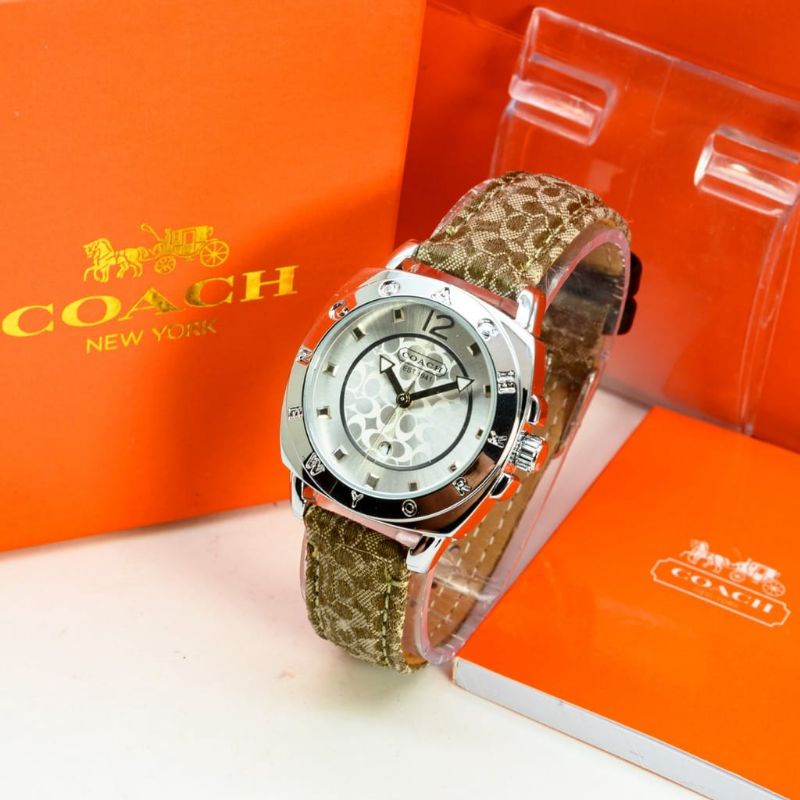 MANTUL SUPER QUALITY COACH WANITA JAM TANGAN KULIT MATERIAL WOMEN STYLE BISNIS JAM TANGAN WANITA