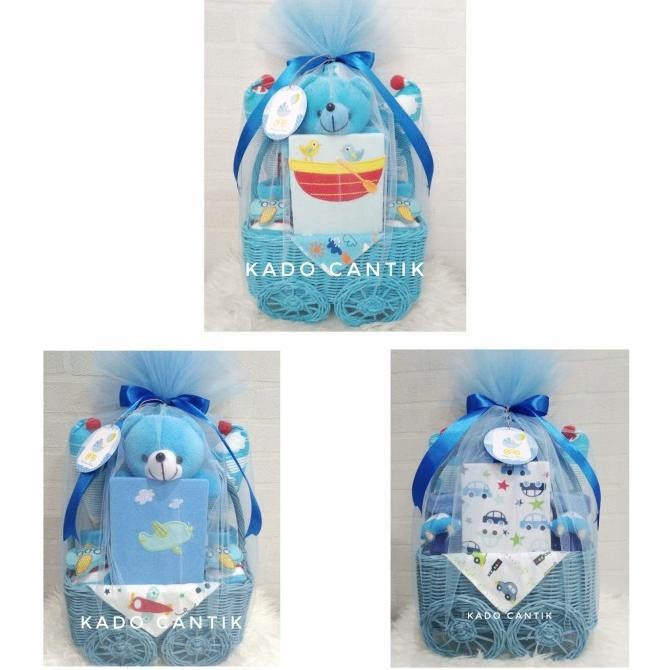 BEST SELLER  Parcel bayi/kado kelahiran bayi/kado lahir bayi/baby giftset - Biru - Paling Dicari Box
