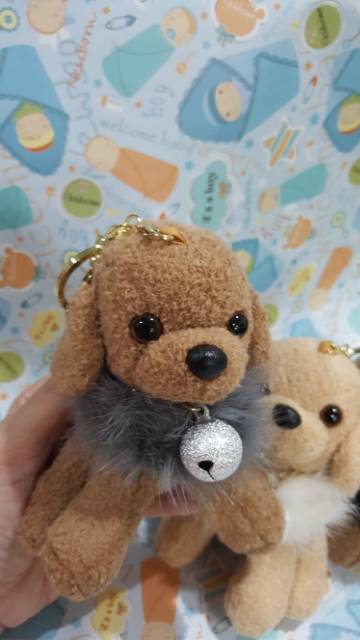 Dogie doll bagcharm with minkfur