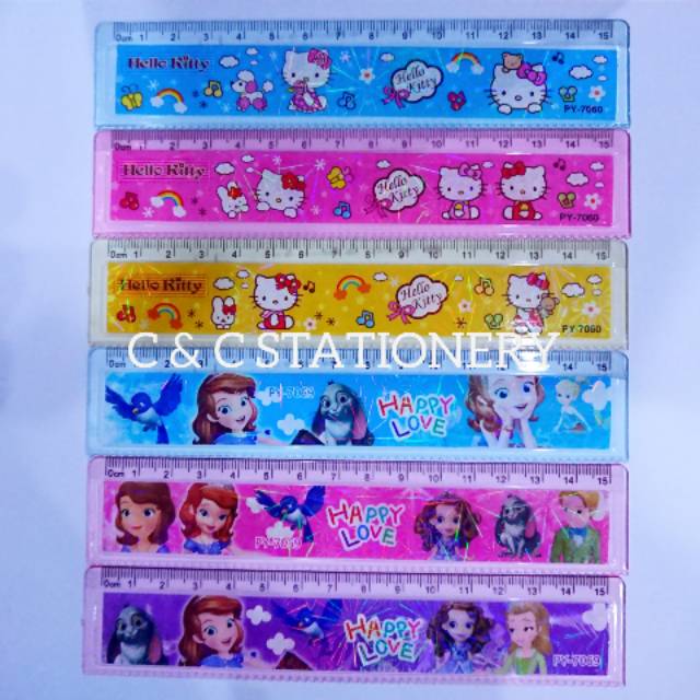 

Rol / Penggaris 15 cm cm Fancy Karakter Hello Kitty & Sofia