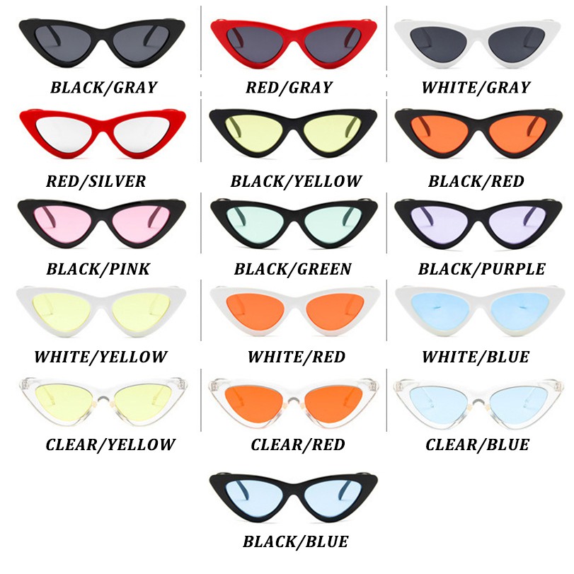 (YUZHU) Bayar Di Tempat Kacamata Sunglasses Desgin Cat Eye Mata Kucing UV400 Gaya Retro untuk Wanita