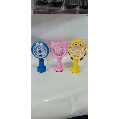 Kipas Angin Mini Recharge Cas USB Kipas Karakter + Lampu LED / Kipas Angin Tangan