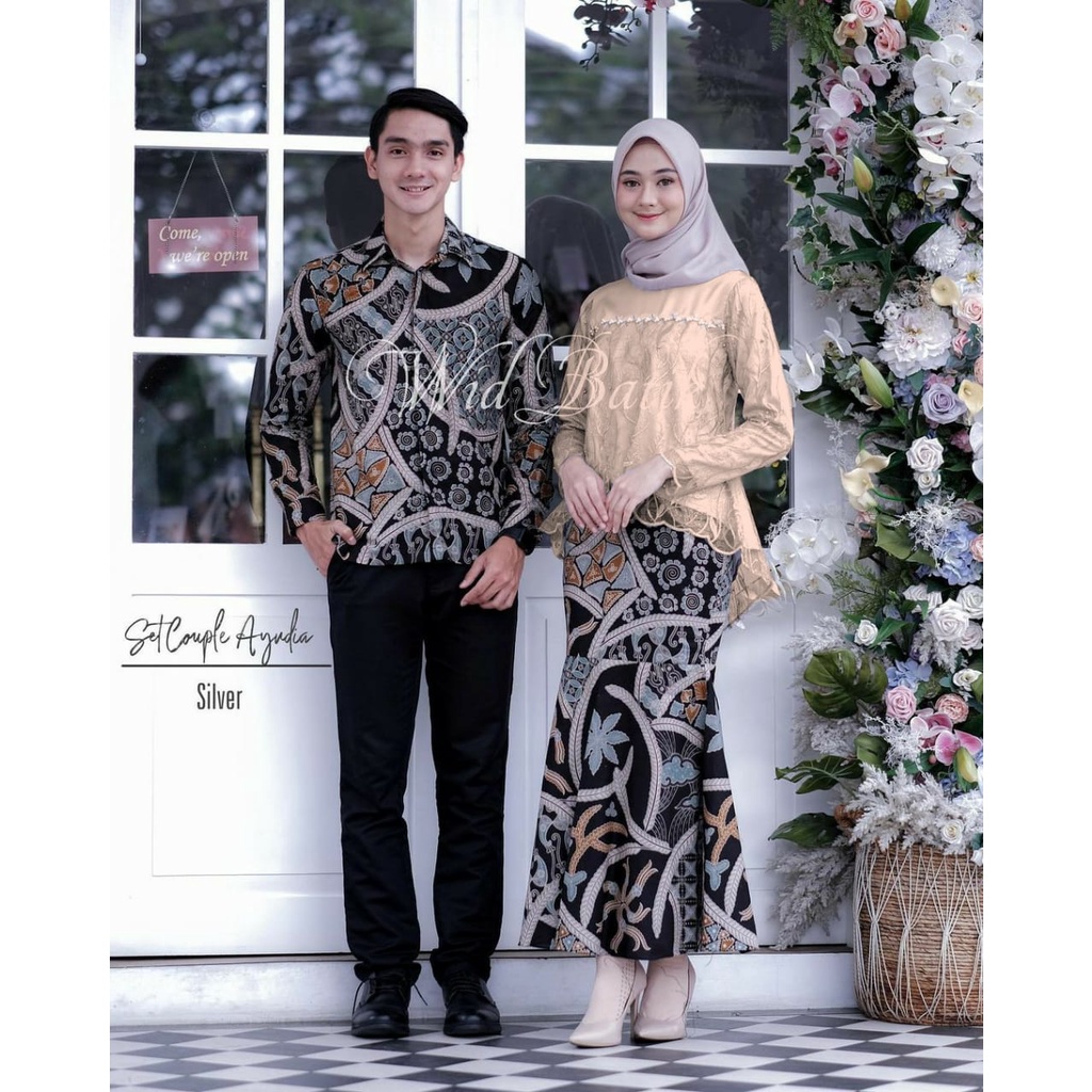 KHANSABATIK [ADA JUMBO] BISA COD CALIANA BAJU COUPLE BATIK KEMEJA PRIA KEBAYA TERBARU WANITA BROKAT PASANGAN KEBAYA COUPLE KONDANGAN LAMARAN TUNANGAN FULL BROKAT VELVET BAHAN KATUN PREMIUM TERBARU 2022 BAJU SARIMBIT PASANGAN KELUARGA FASHION MUSLIM