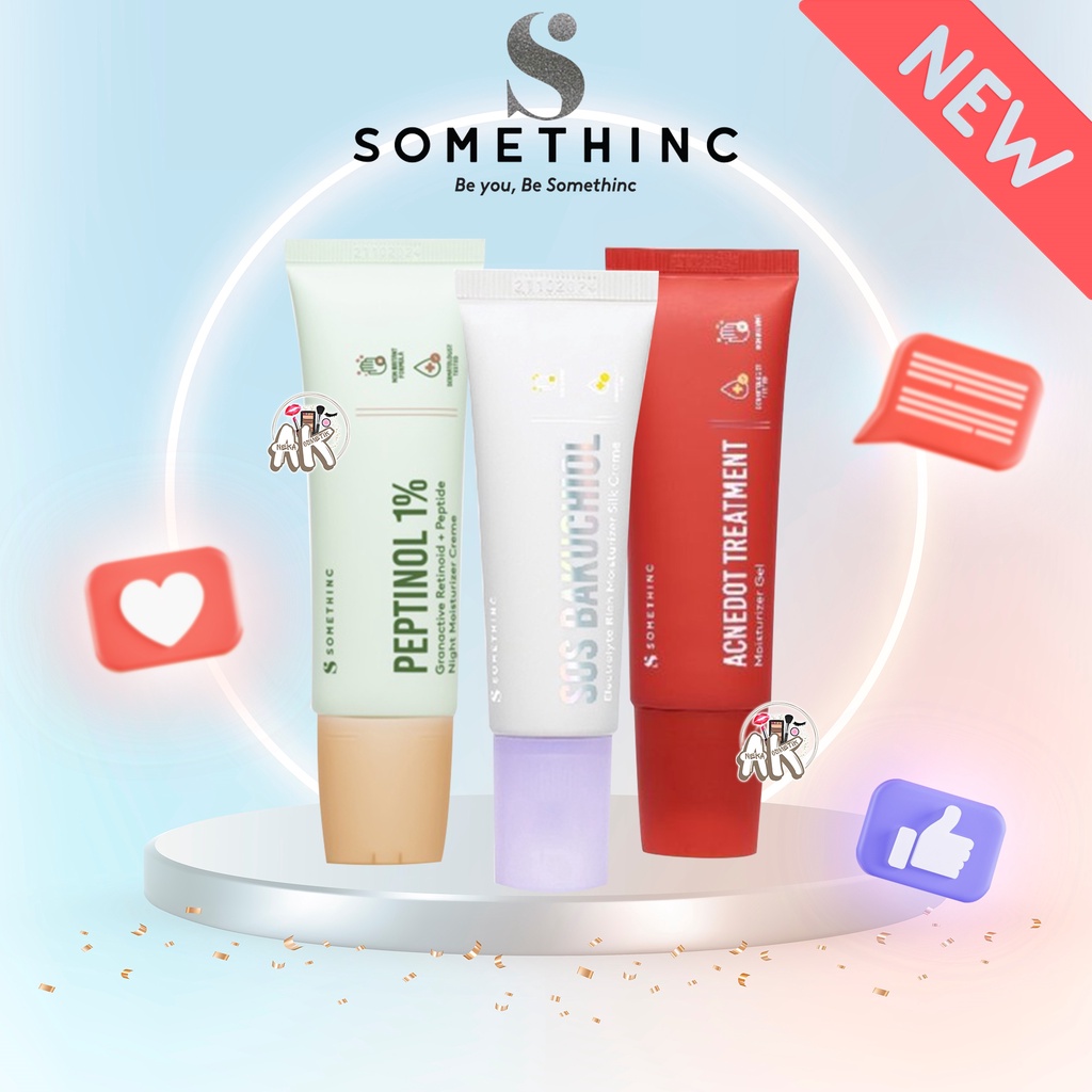 SOMETHINC TREATMENT MOISTURIZER SERIES ( NIGHT PEPTINOL 1% / DAY SOS BAKUCHIOL / ACNE DOT MOIST ) 25GR