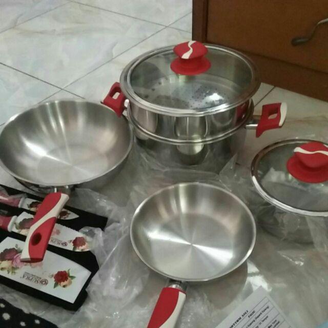 Supra Panci Set 10 Pcs Cookware Set Alat Masak 10 Pcs Impact (i Love Indonesia)