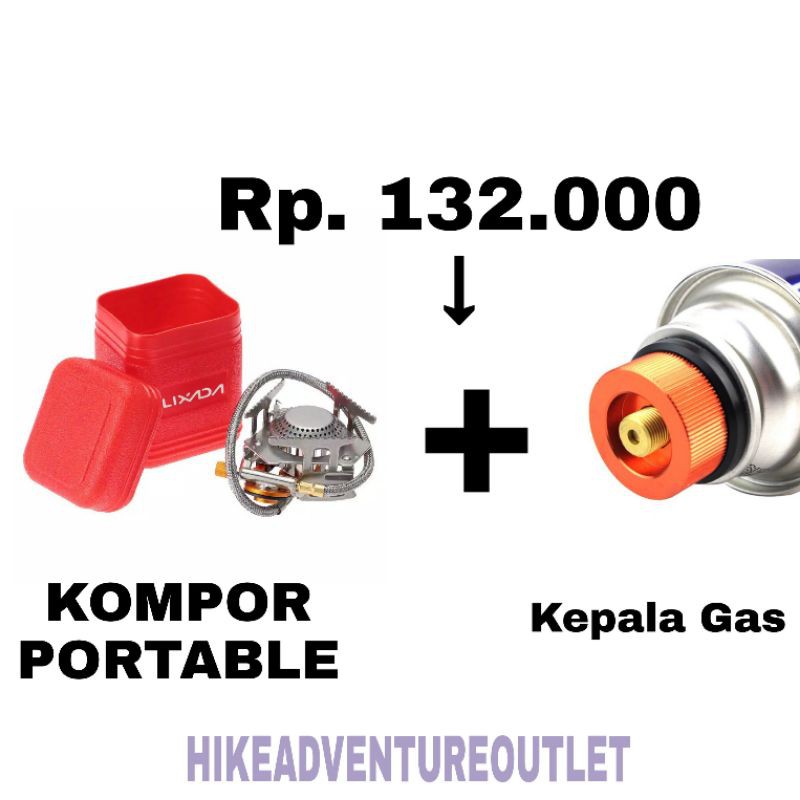 [PAKET] Kompor Portable + Adaptor Kepala Gas