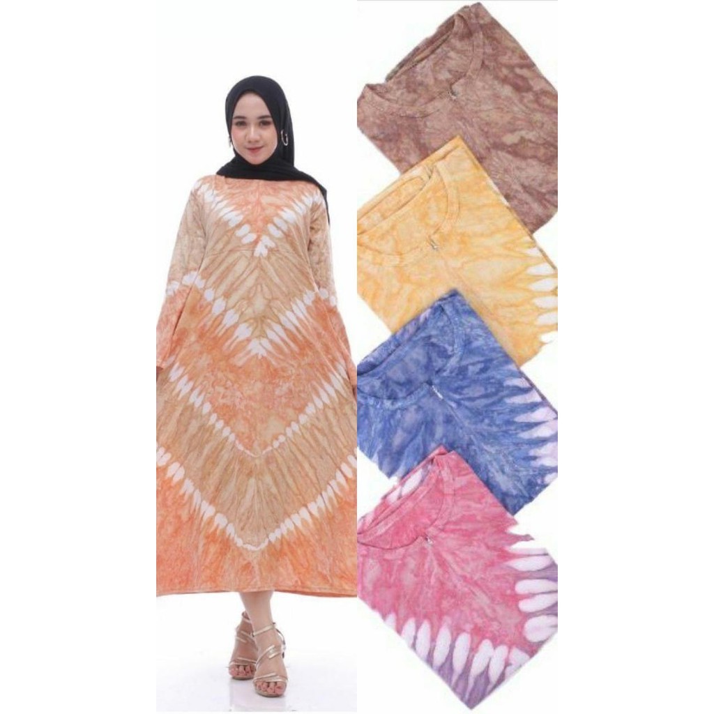 Longdres Kaos Motif Batik Abstrak Lengan Panjang