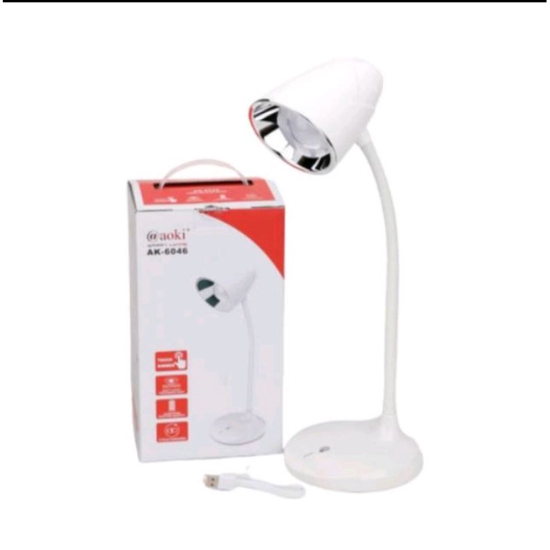 AOKI AK-6046 Lampu Meja Belajar 3in1 Can Emergency Lamp Rechargeable