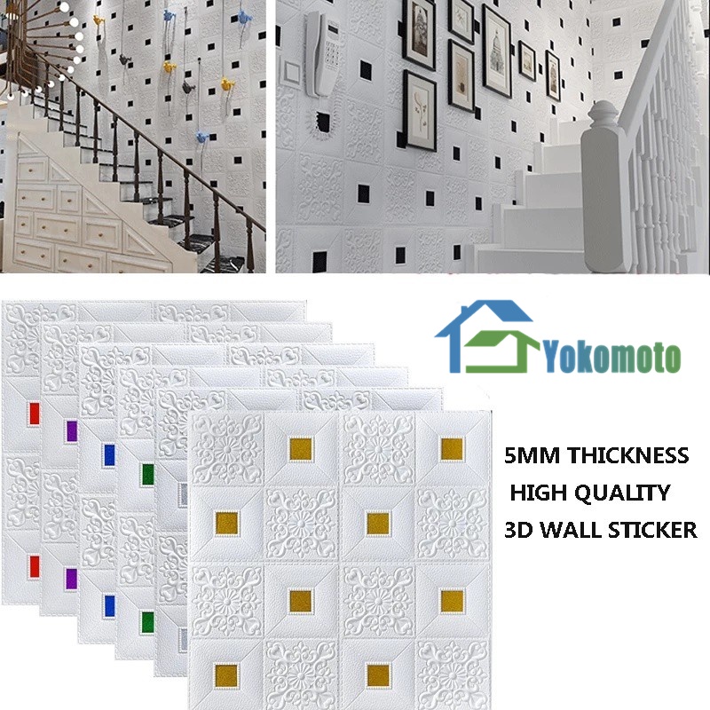 Wallpaper Dinding Ceiling Wallpaper Sticker Dinding Busa 3D Desain Wallpaper Perekat Bata Stiker Dinding Kamar Tidur-1