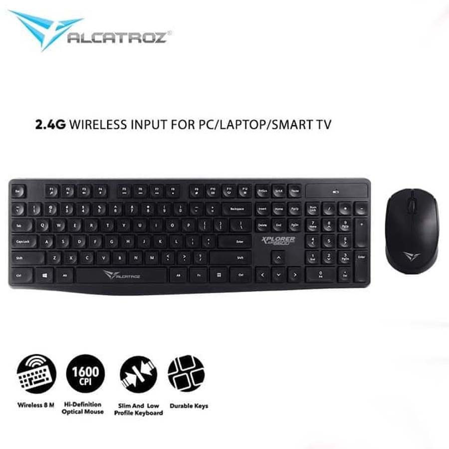 keyboard wireless bundle set hitam for pc dan smart tv